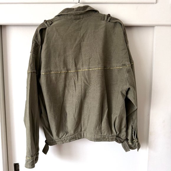 Free People Green Slouchy Military Jacket size XS - Picture 5 of 15